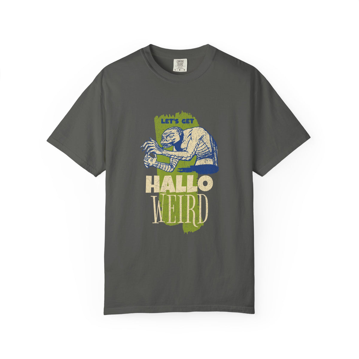 Let's Get Hallo-Weird vintage mummy Halloween tee in pepper