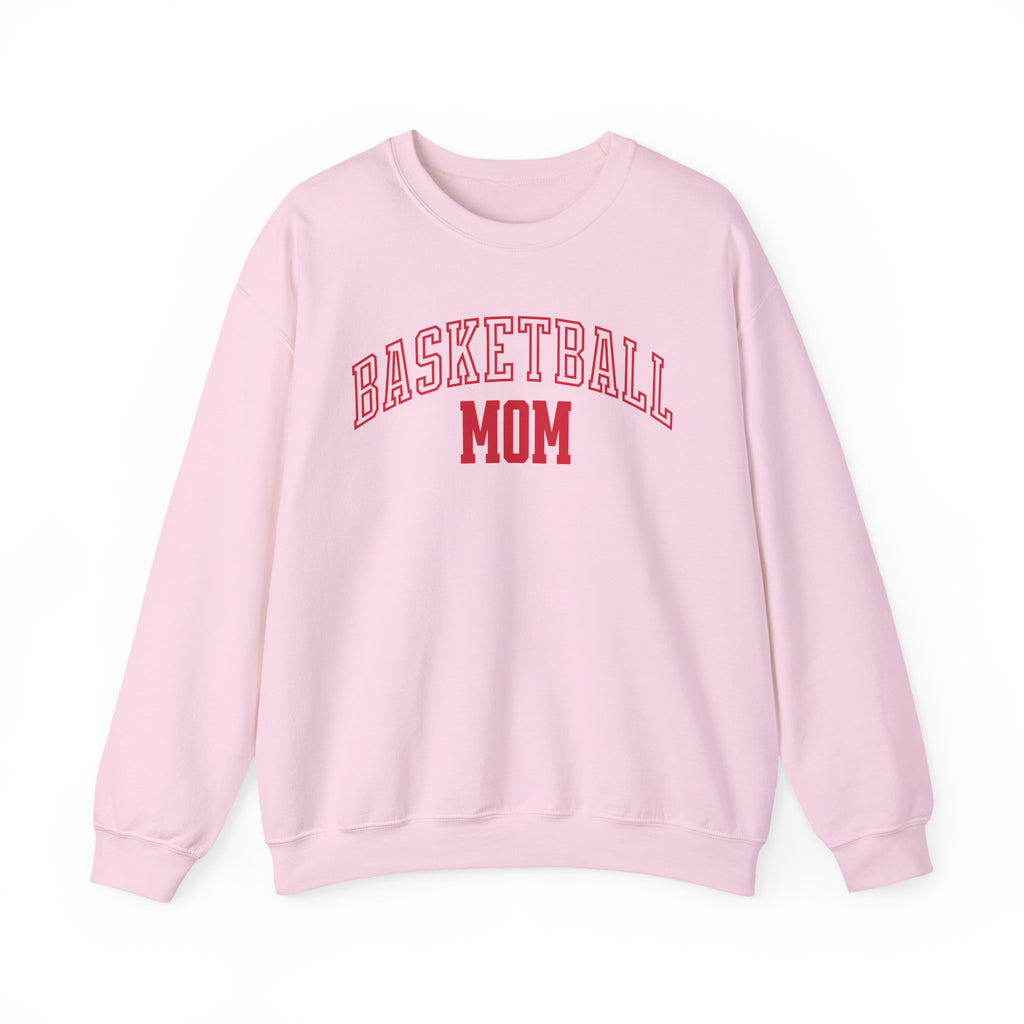 Basketball Mom crewneck sweatshirt in light pink