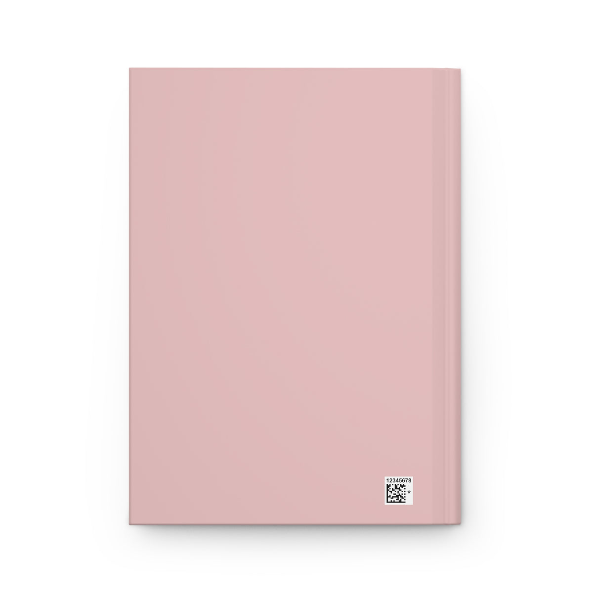 Personalized name journal, blush pink hardcover back cover