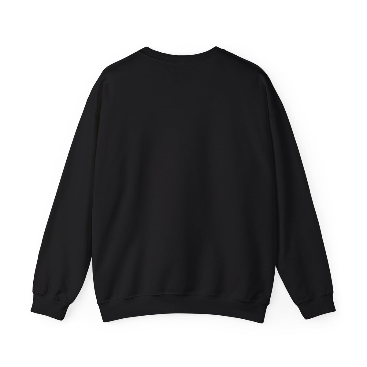 Back of the black Spooky Sideline Mom sweatshirt, plain