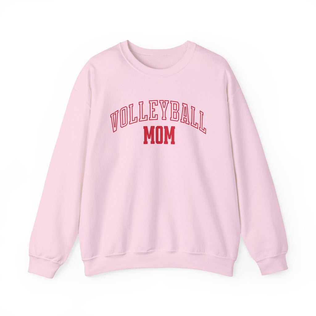 Volleyball Mom crewneck sweatshirt in light pink