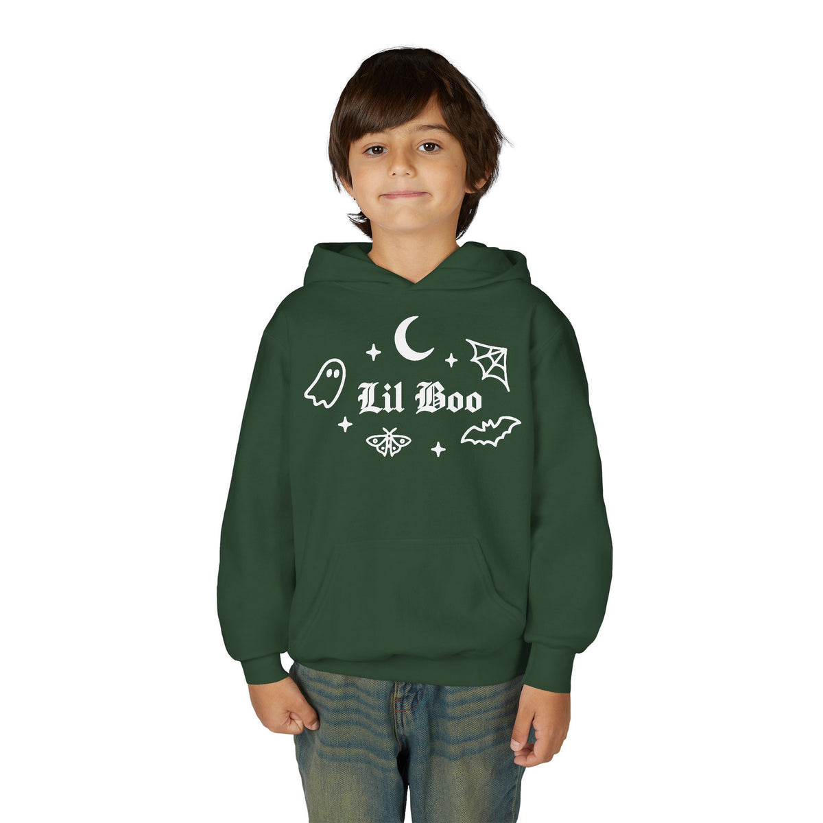 Lil Boo gothic Halloween youth hoodie for kids