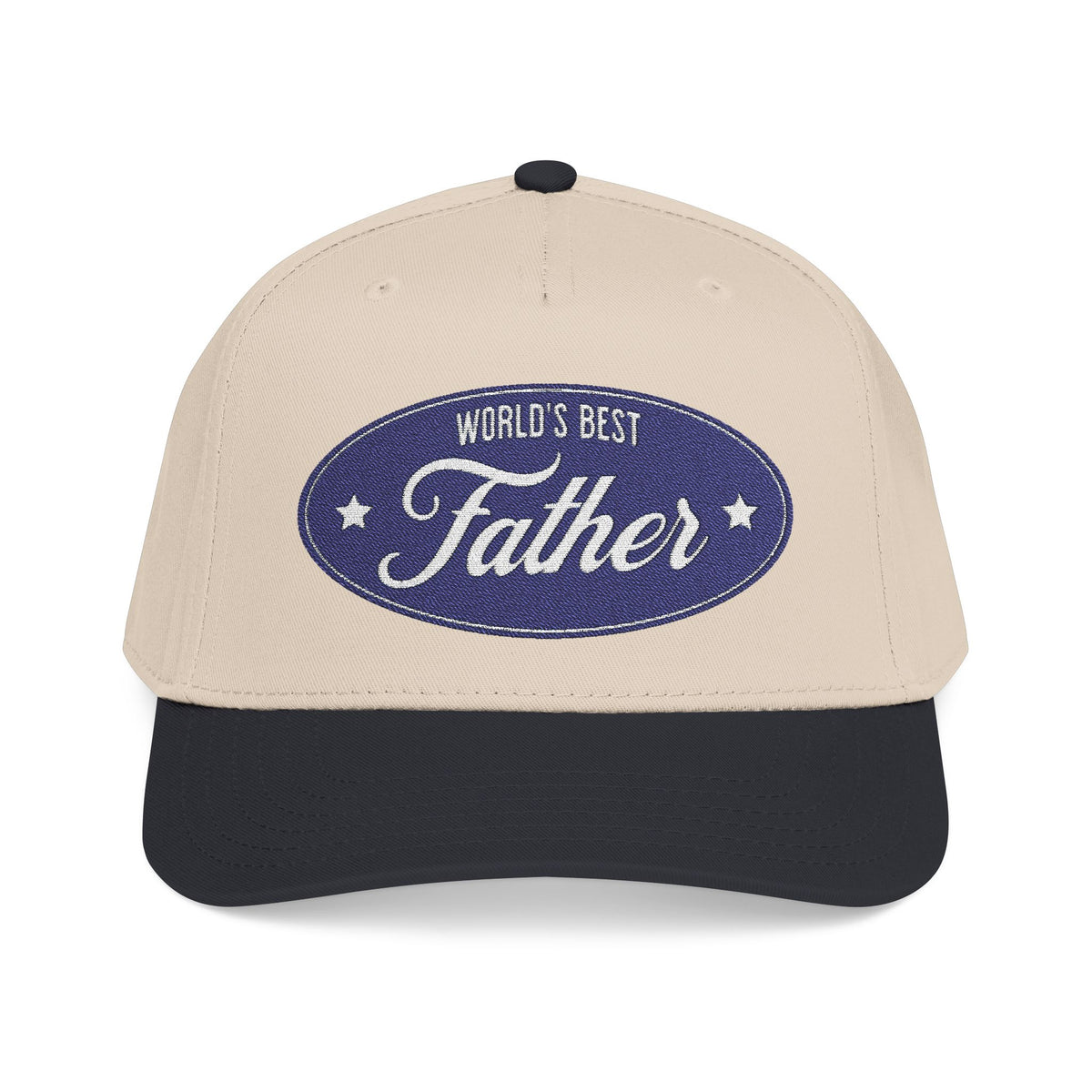 World's Best Father retro cap in black and natural