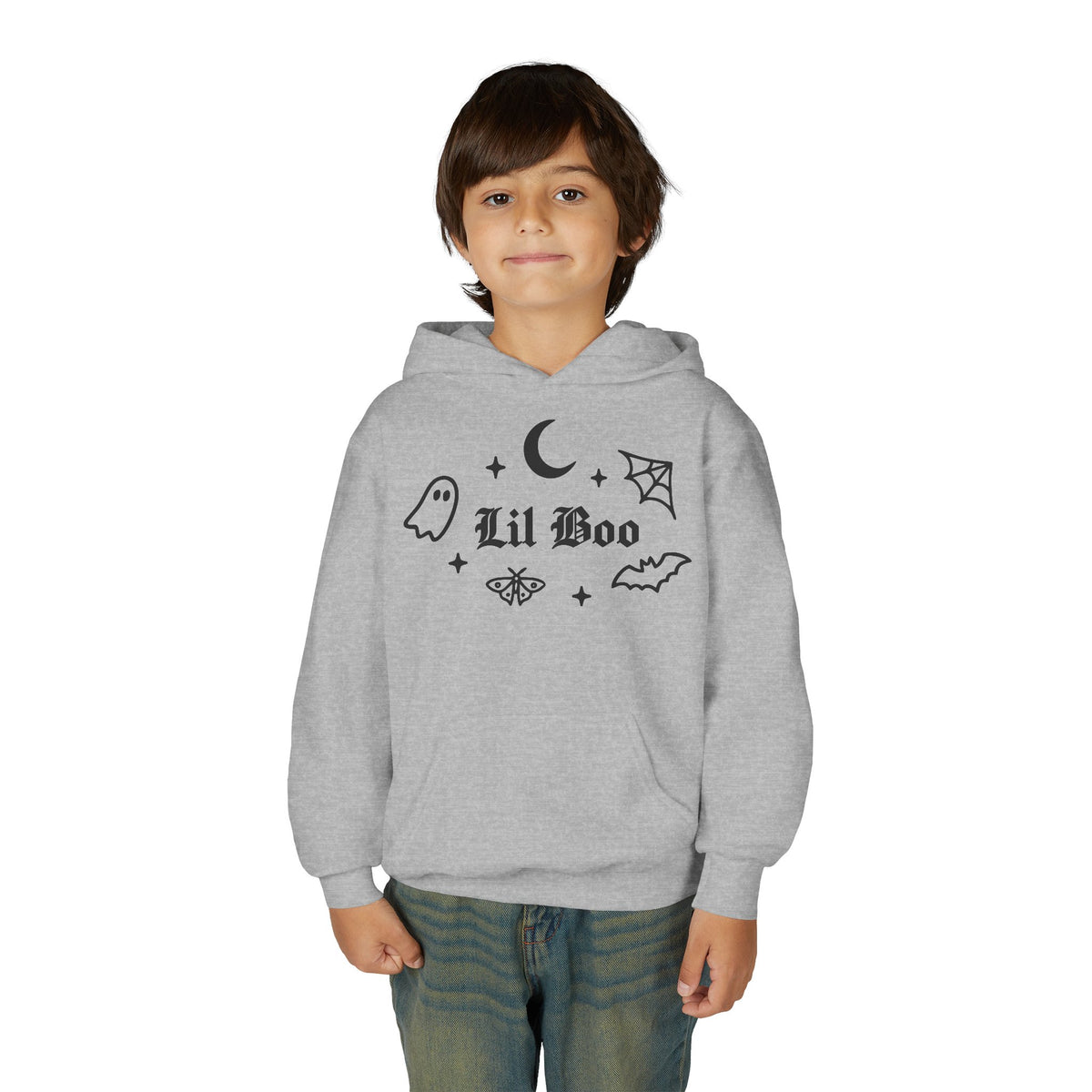 Lil Boo gothic Halloween youth hoodie for kids