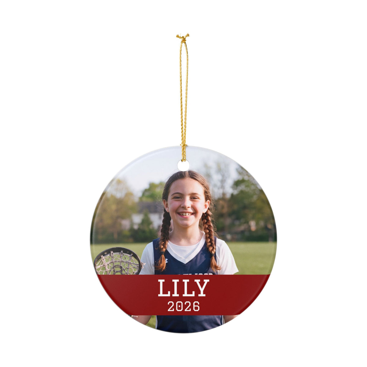 Personalized Photo Ornament 2026 | Custom Name & Picture Ceramic Keepsake