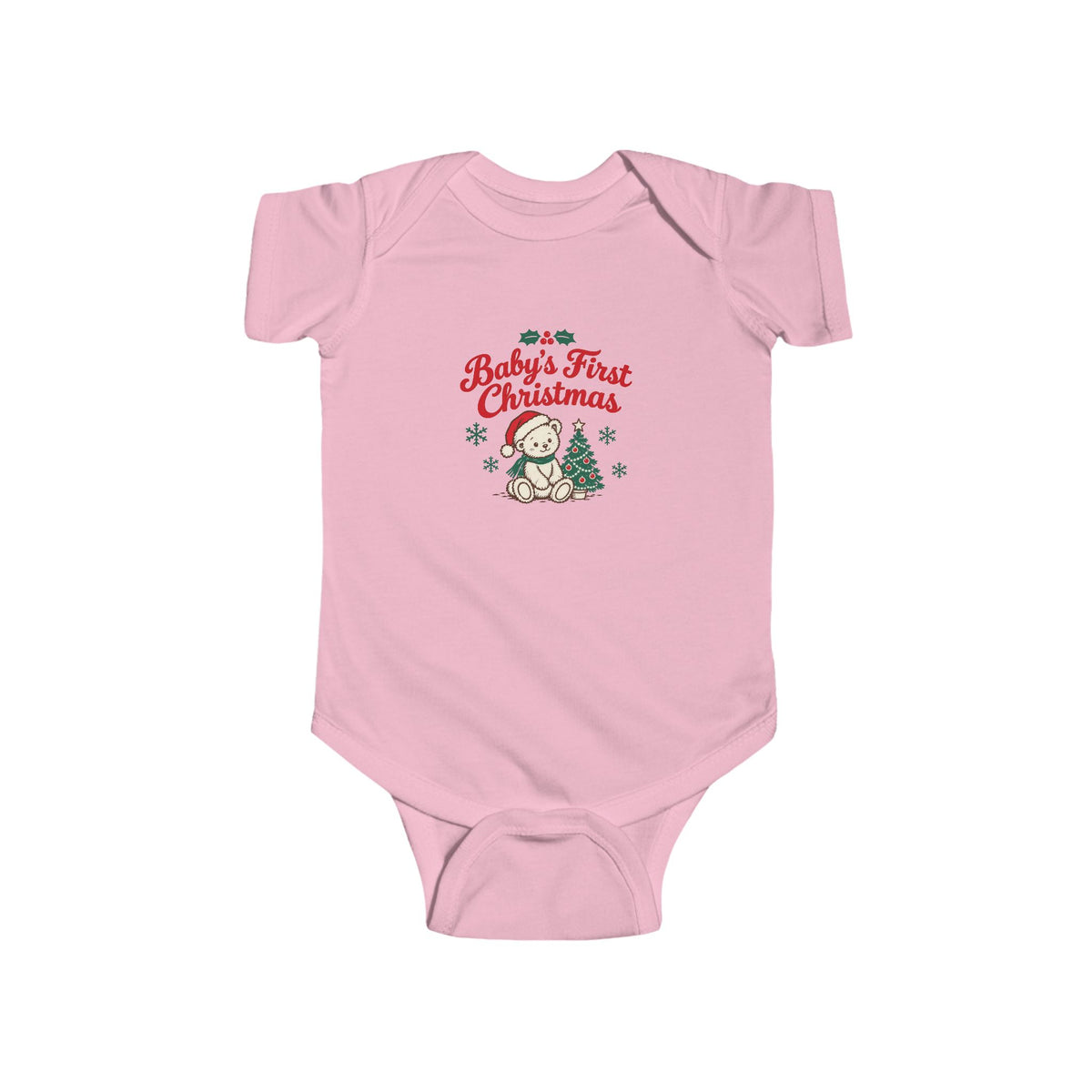 Baby's First Christmas Teddy Bear Bodysuit | Vintage Christmas Onesie