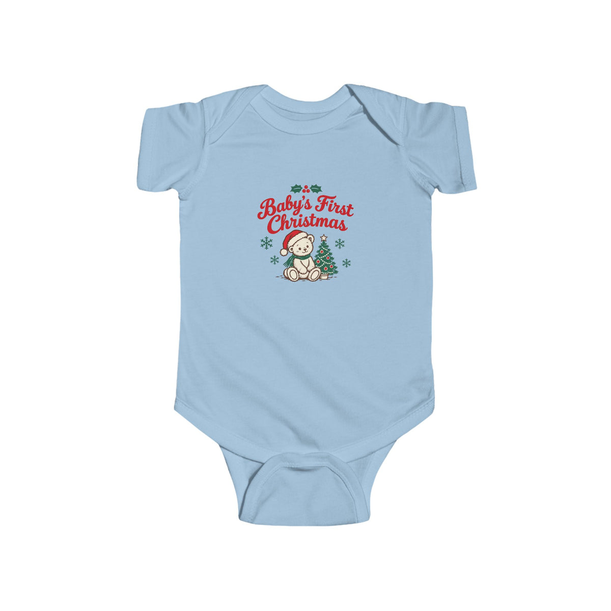 Baby's First Christmas Teddy Bear Bodysuit | Vintage Christmas Onesie