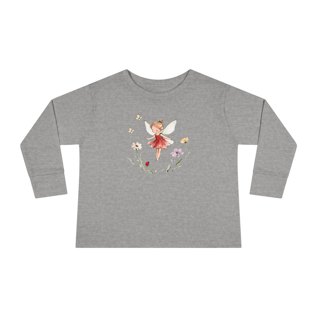 Watercolor fairy toddler long sleeve tee