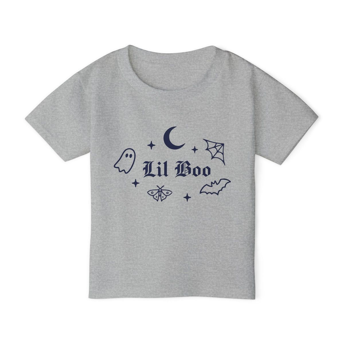 Lil Boo gothic Halloween toddler tee in sport grey