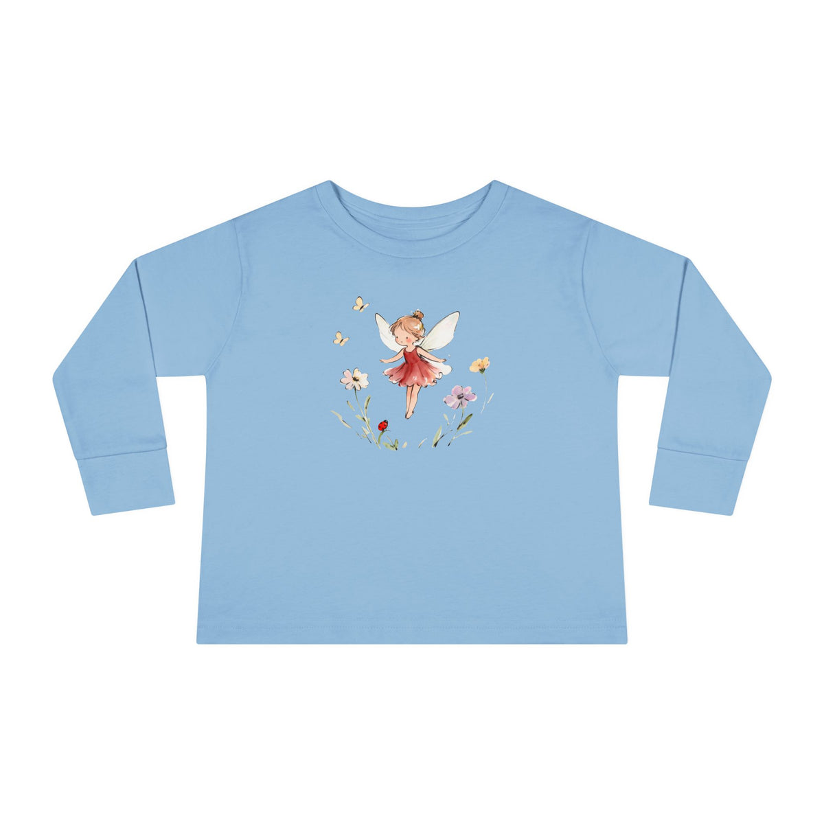 Watercolor fairy toddler long sleeve tee