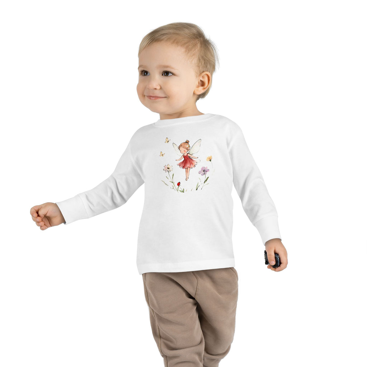 Watercolor fairy toddler long sleeve tee