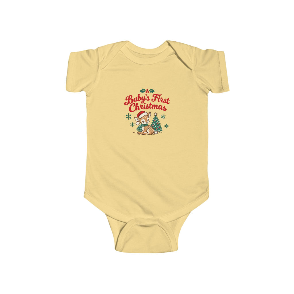 Baby's First Christmas Fawn Bodysuit | Woodland Christmas Onesie