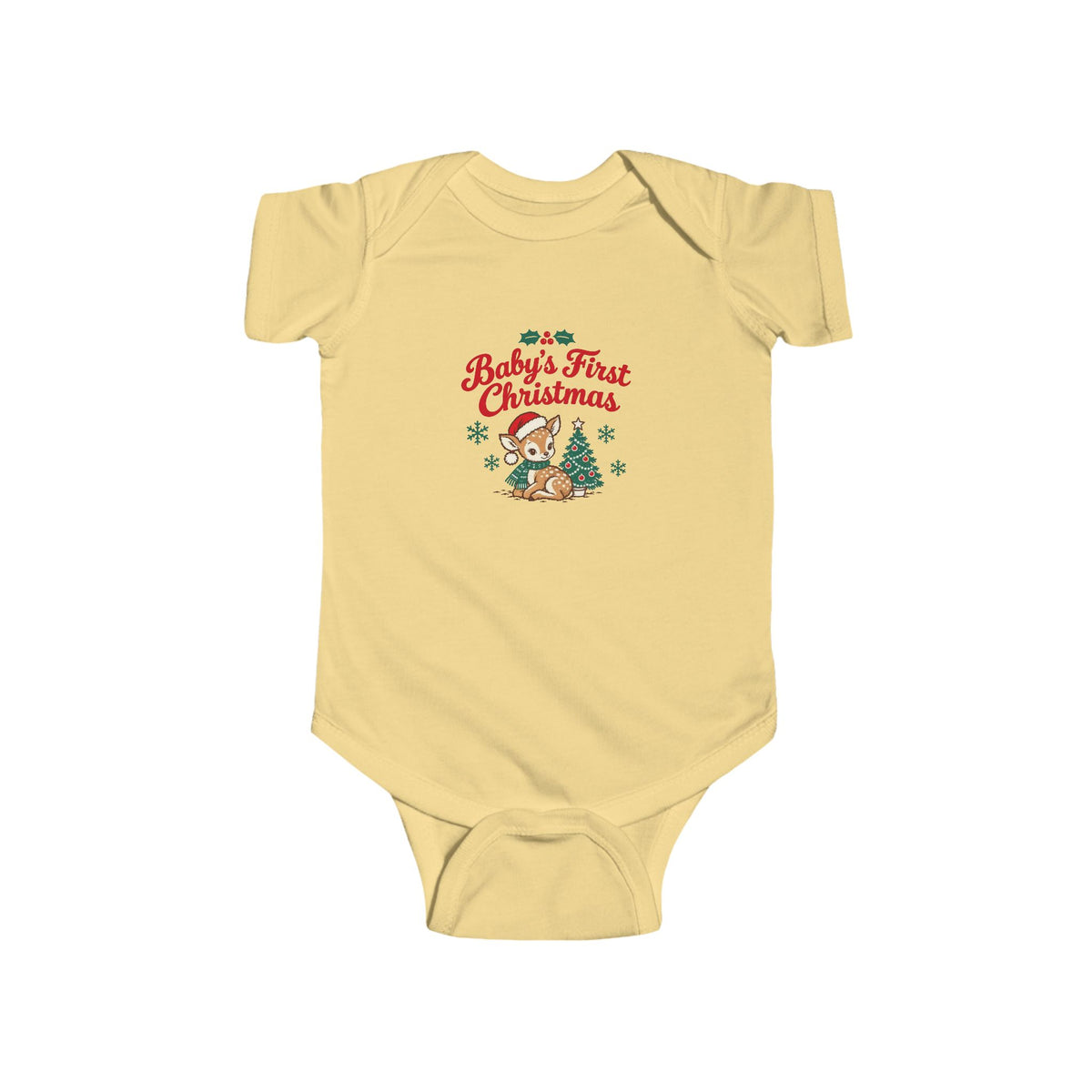 Baby's First Christmas Fawn Bodysuit | Woodland Christmas Onesie