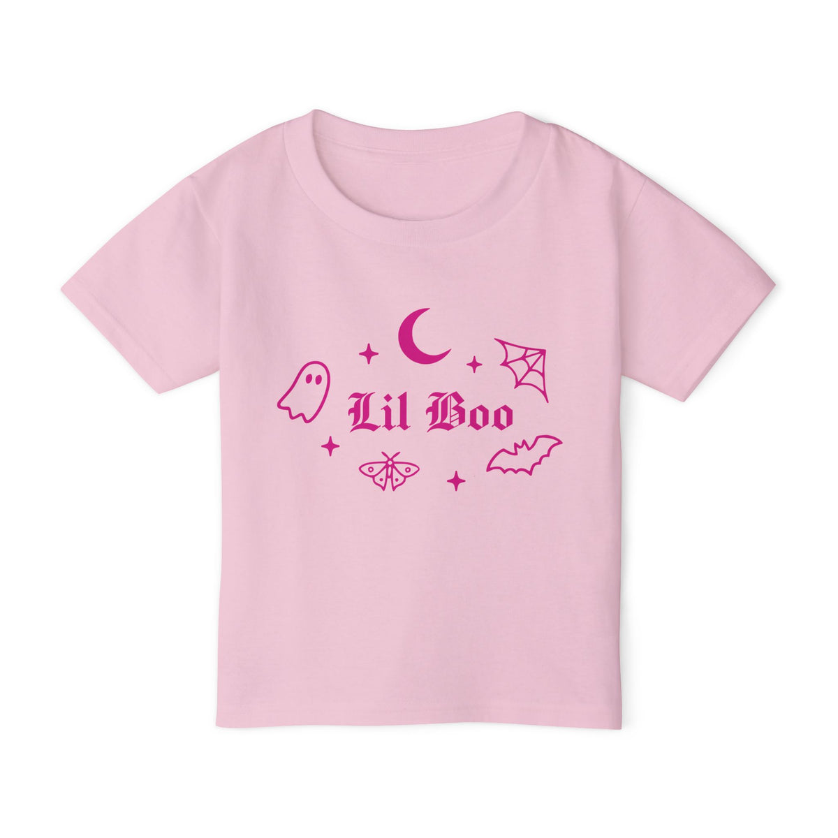 Lil Boo gothic Halloween toddler tee in light pink