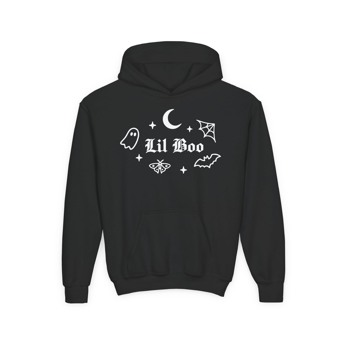 Lil Boo gothic Halloween youth hoodie for kids