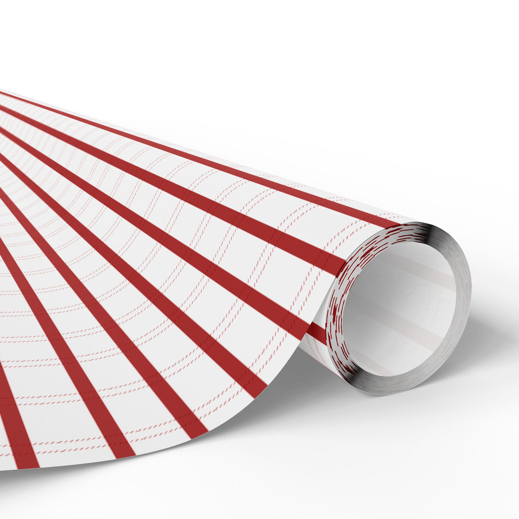 Peppermint Ticking Stripe Wrapping Paper | Red & White Christmas Gift Wrap