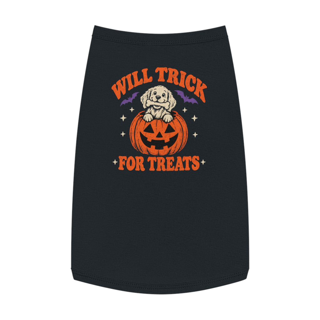 Will Trick for Treats dog tank in black, size L