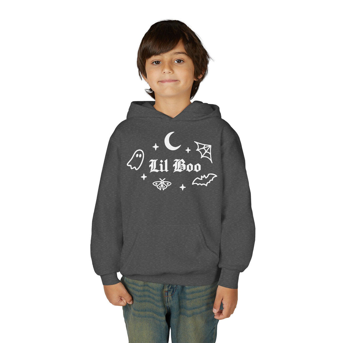 Lil Boo gothic Halloween youth hoodie for kids