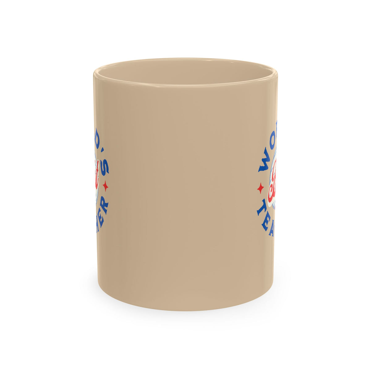 World's Best Teacher mug, side view