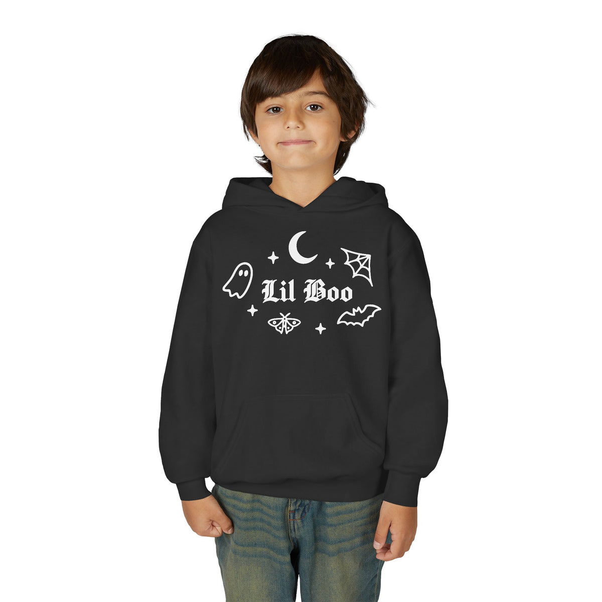 Lil Boo gothic Halloween youth hoodie for kids