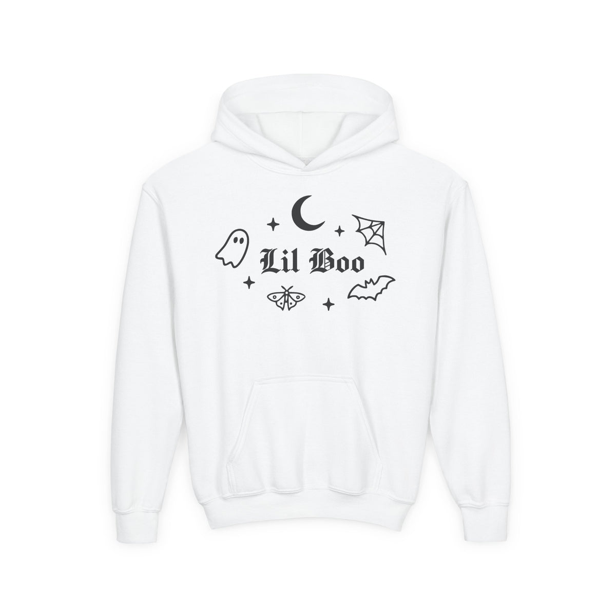 Lil Boo gothic Halloween youth hoodie for kids