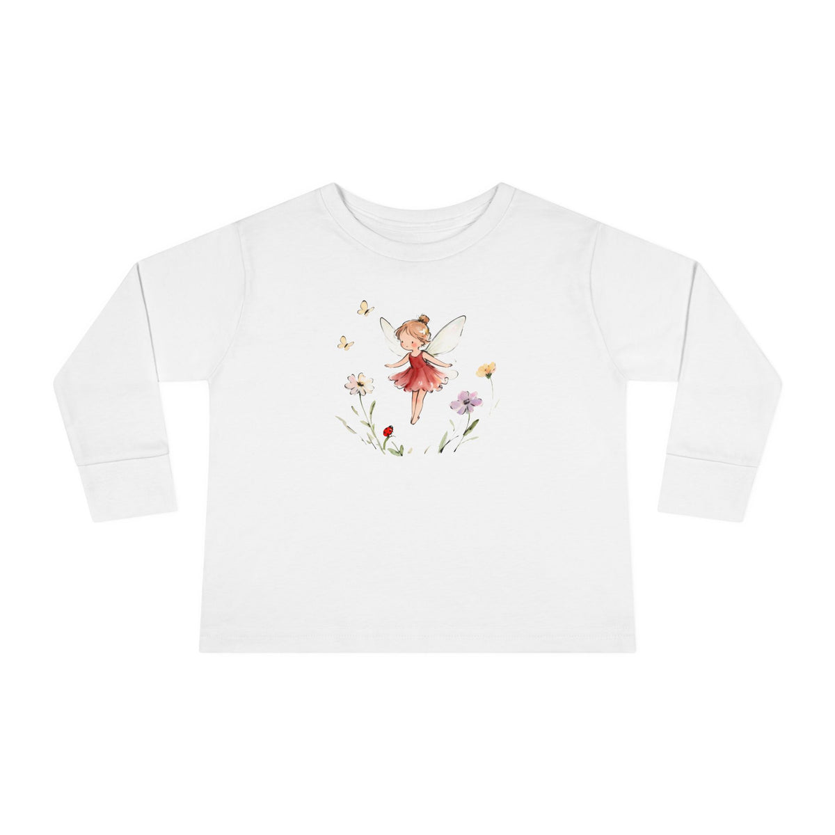 Watercolor fairy toddler long sleeve tee