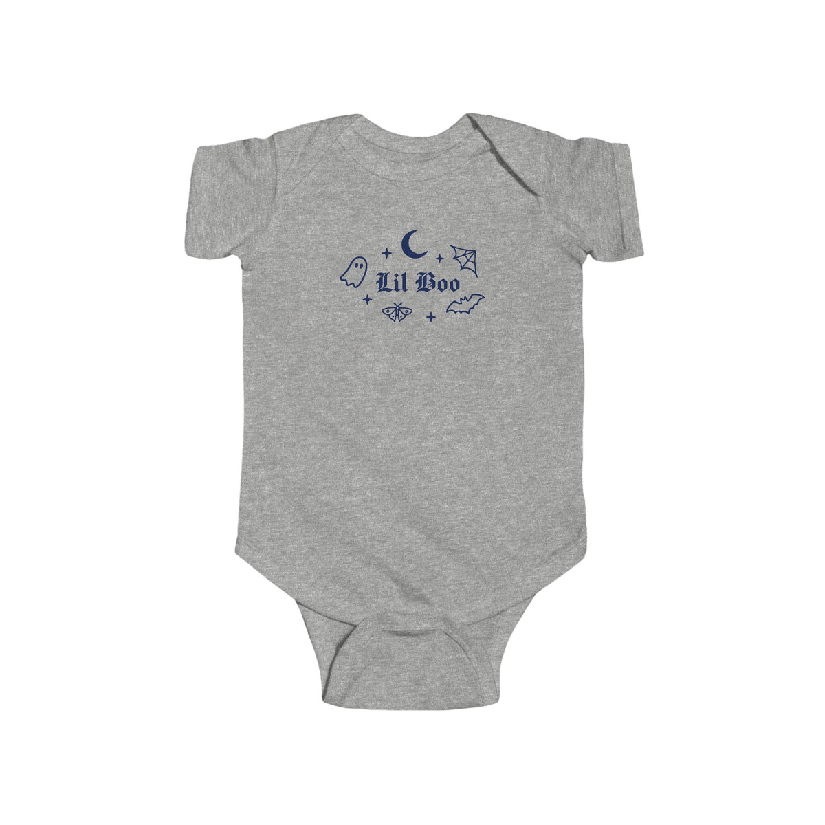 Lil Boo gothic Halloween baby bodysuit in heather