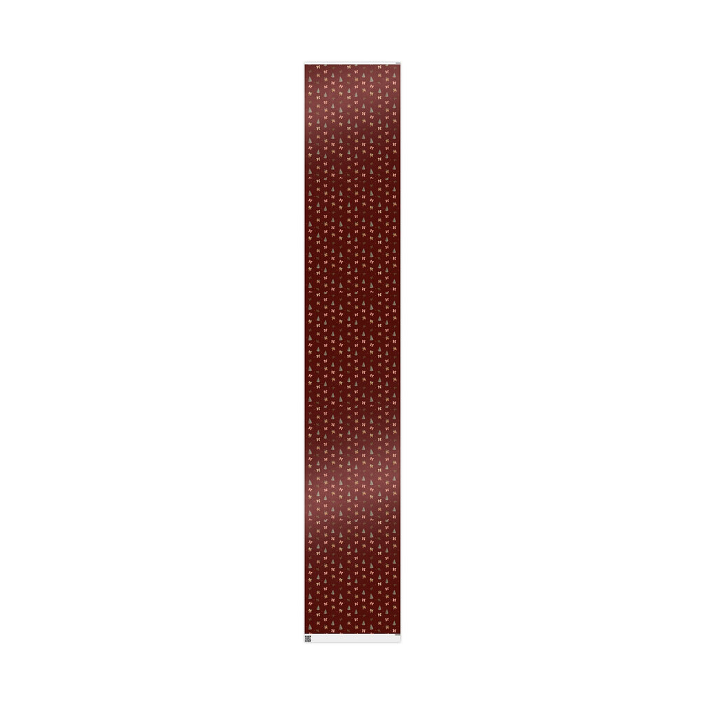 Bells & Bows Christmas Wrapping Paper | Deep Red Vintage Gift Wrap