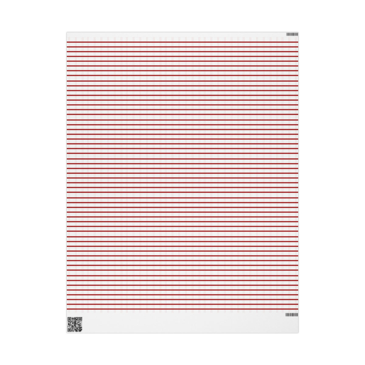 Peppermint Ticking Stripe Wrapping Paper | Red & White Christmas Gift Wrap