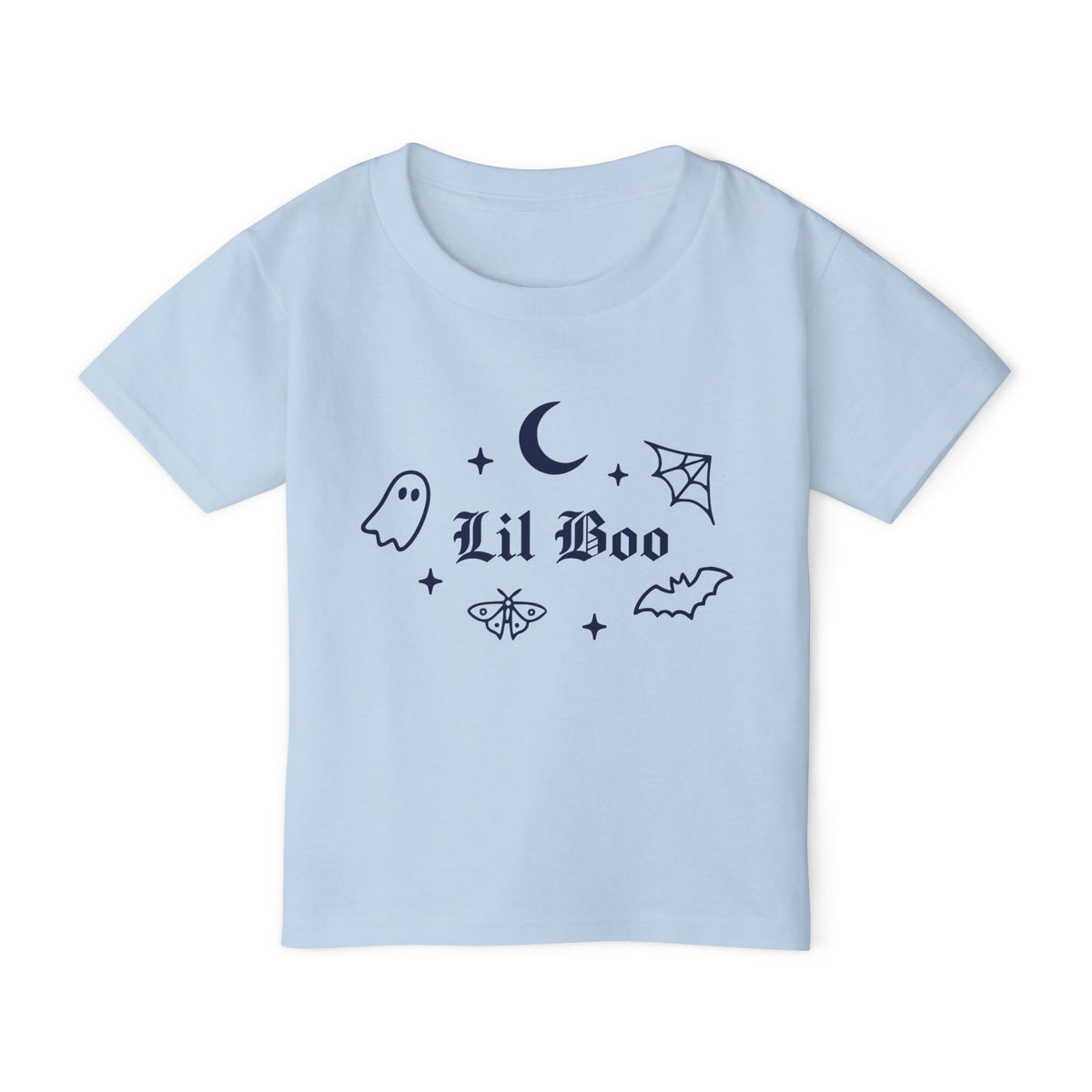 Lil Boo gothic Halloween toddler tee in light blue