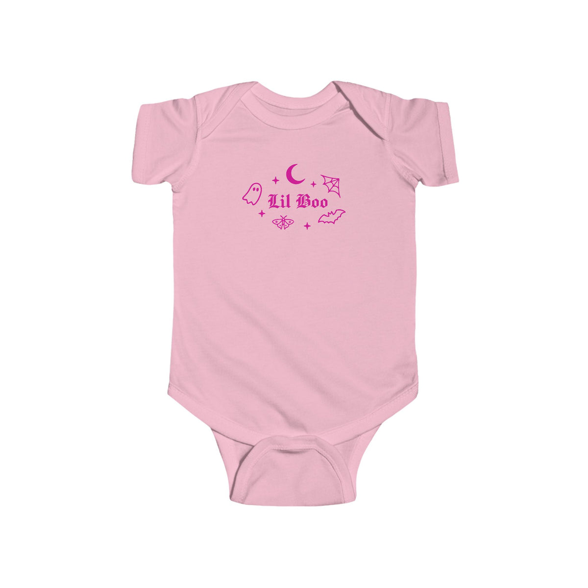 Lil Boo gothic Halloween baby bodysuit in pink