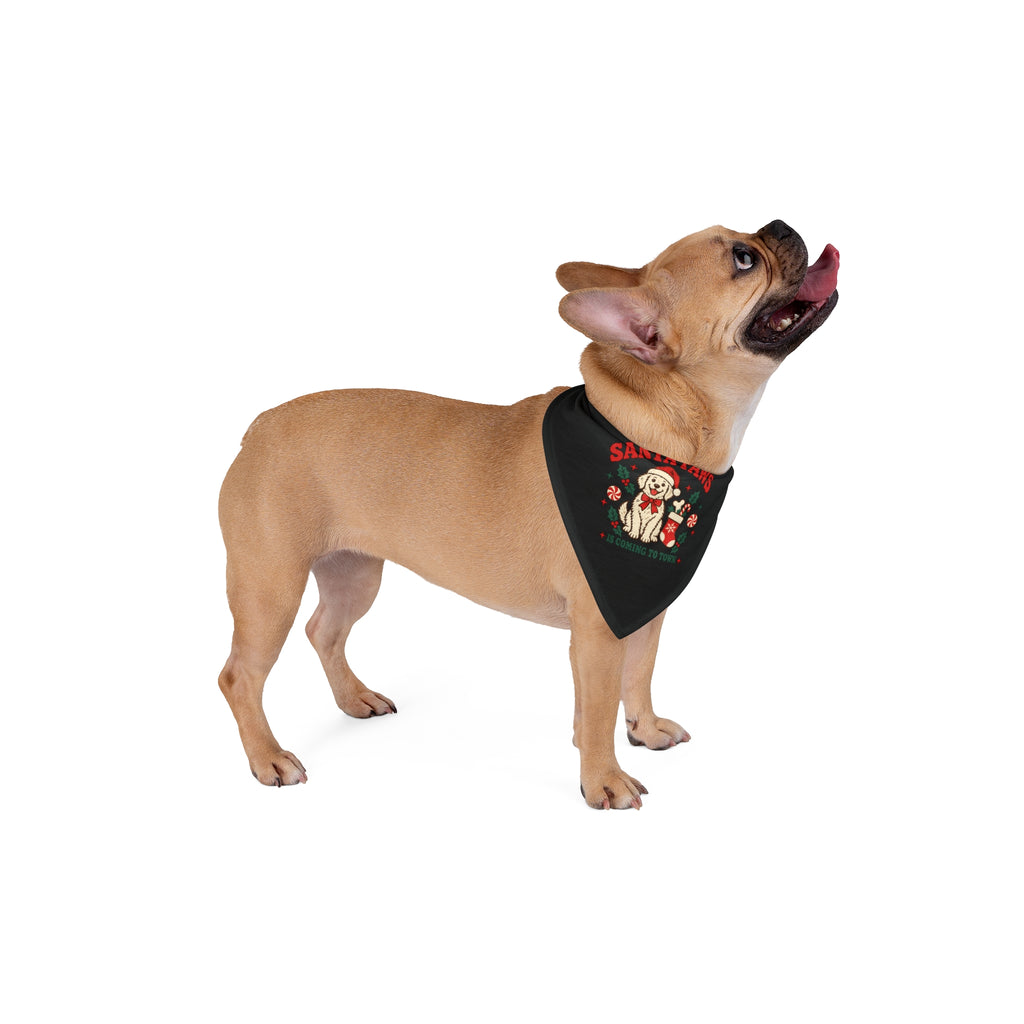 Santa Paws Christmas dog bandana, additional view