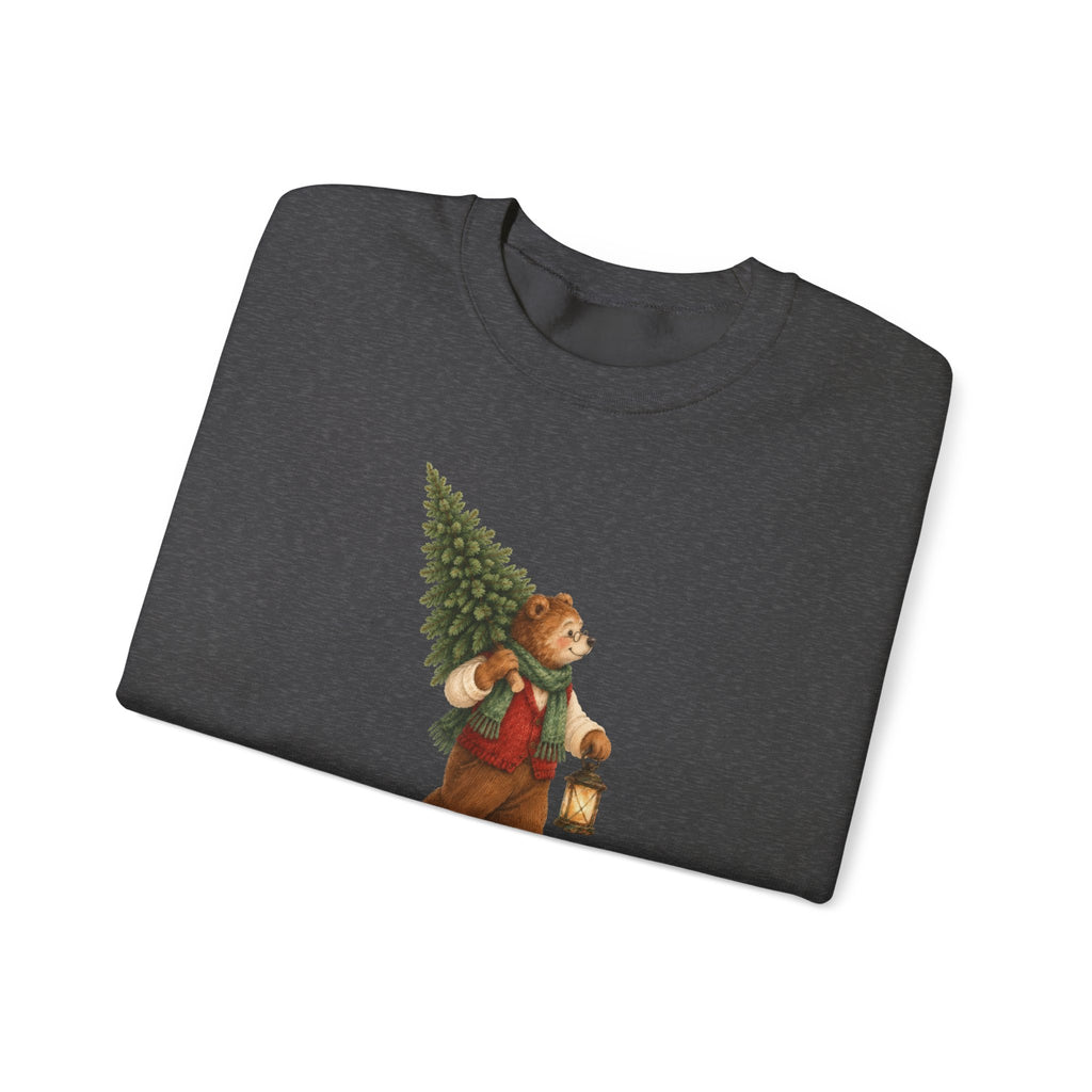 Folded Dark Heather Grandpa Bear sweatshirt