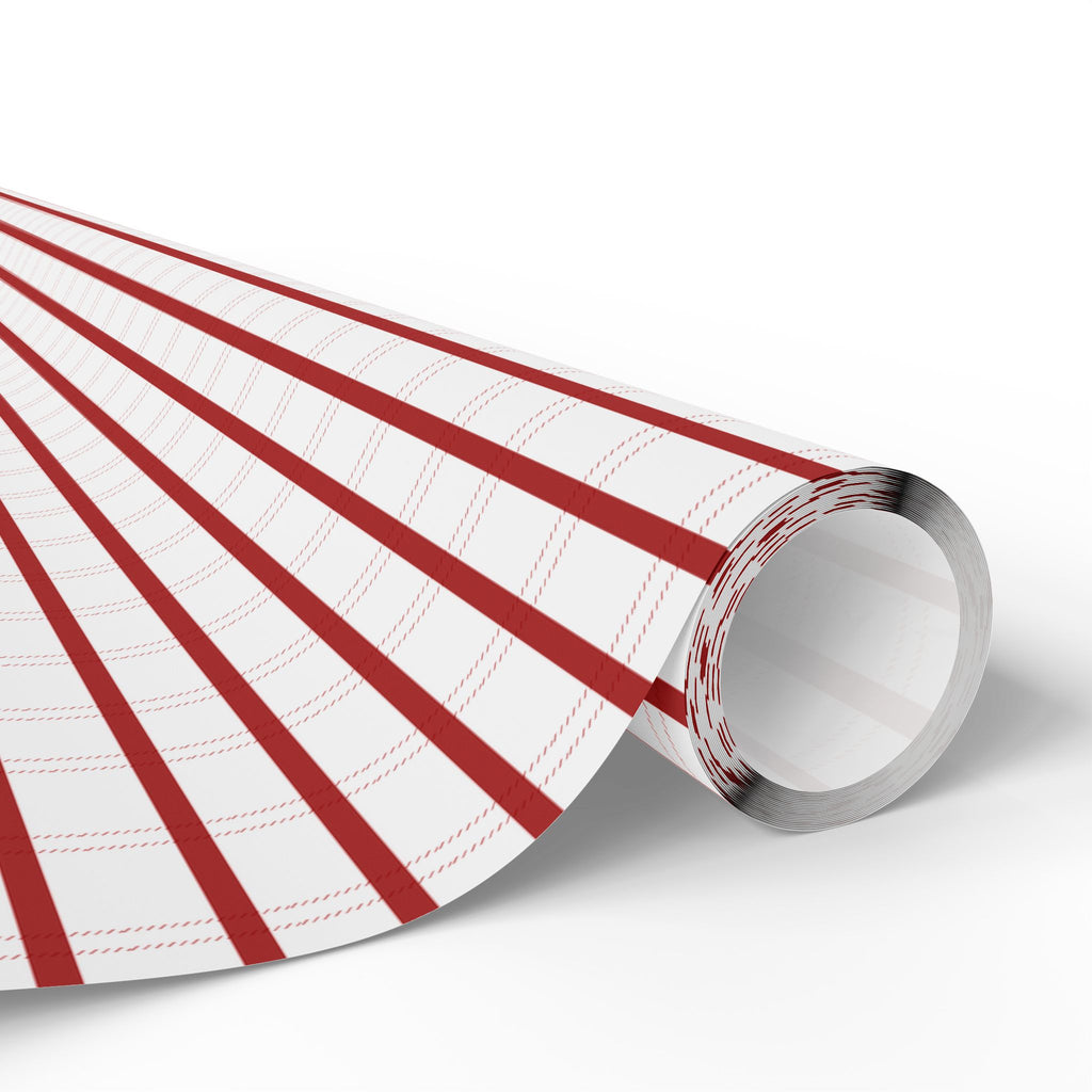 Peppermint Ticking Stripe Wrapping Paper | Red & White Christmas Gift Wrap