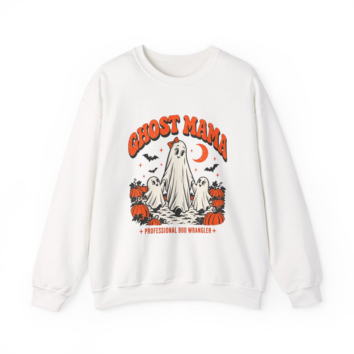 Ghost Mama Professional Boo Wrangler Halloween crewneck sweatshirt