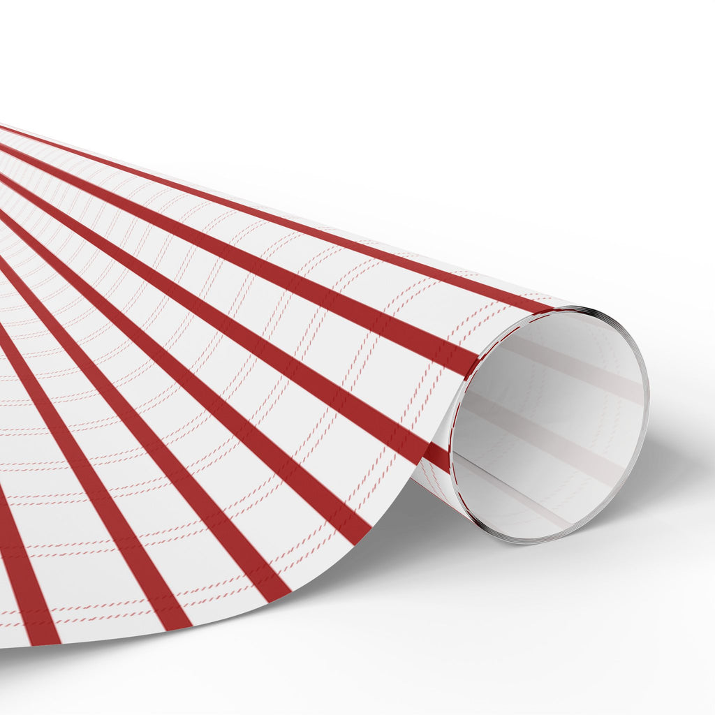 Peppermint Ticking Stripe Wrapping Paper | Red & White Christmas Gift Wrap