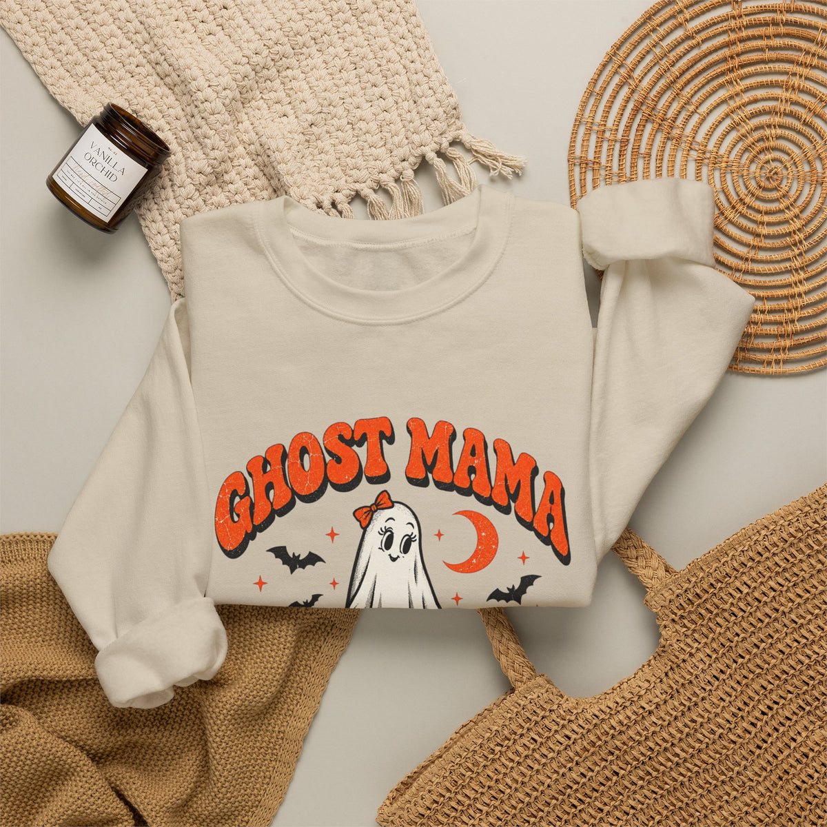 Ghost Mama Professional Boo Wrangler Halloween crewneck sweatshirt