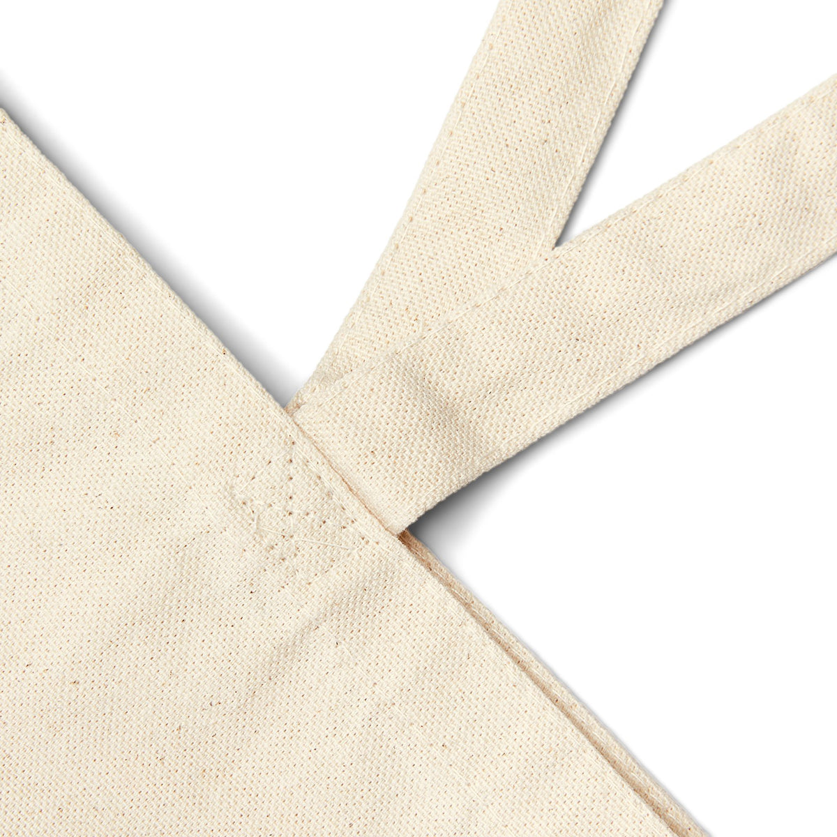 Close-up of the heavy cotton canvas and stitched handle