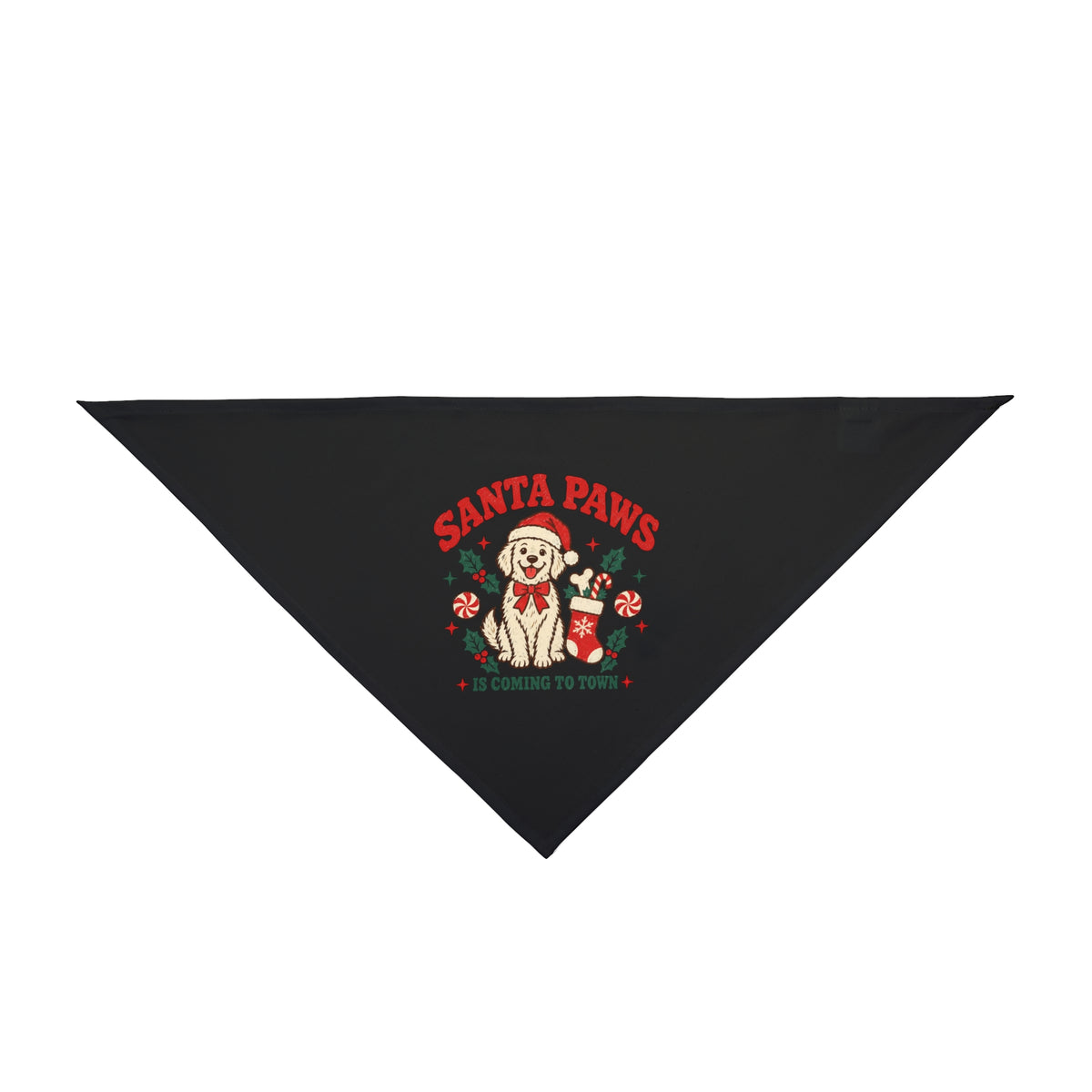Santa Paws Christmas dog bandana, large