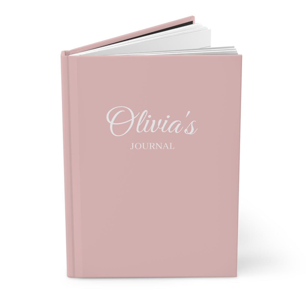 Personalized name journal, blush pink hardcover notebook