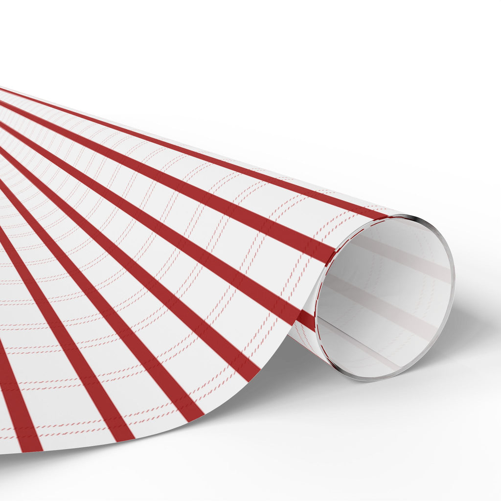 Peppermint Ticking Stripe Wrapping Paper | Red & White Christmas Gift Wrap