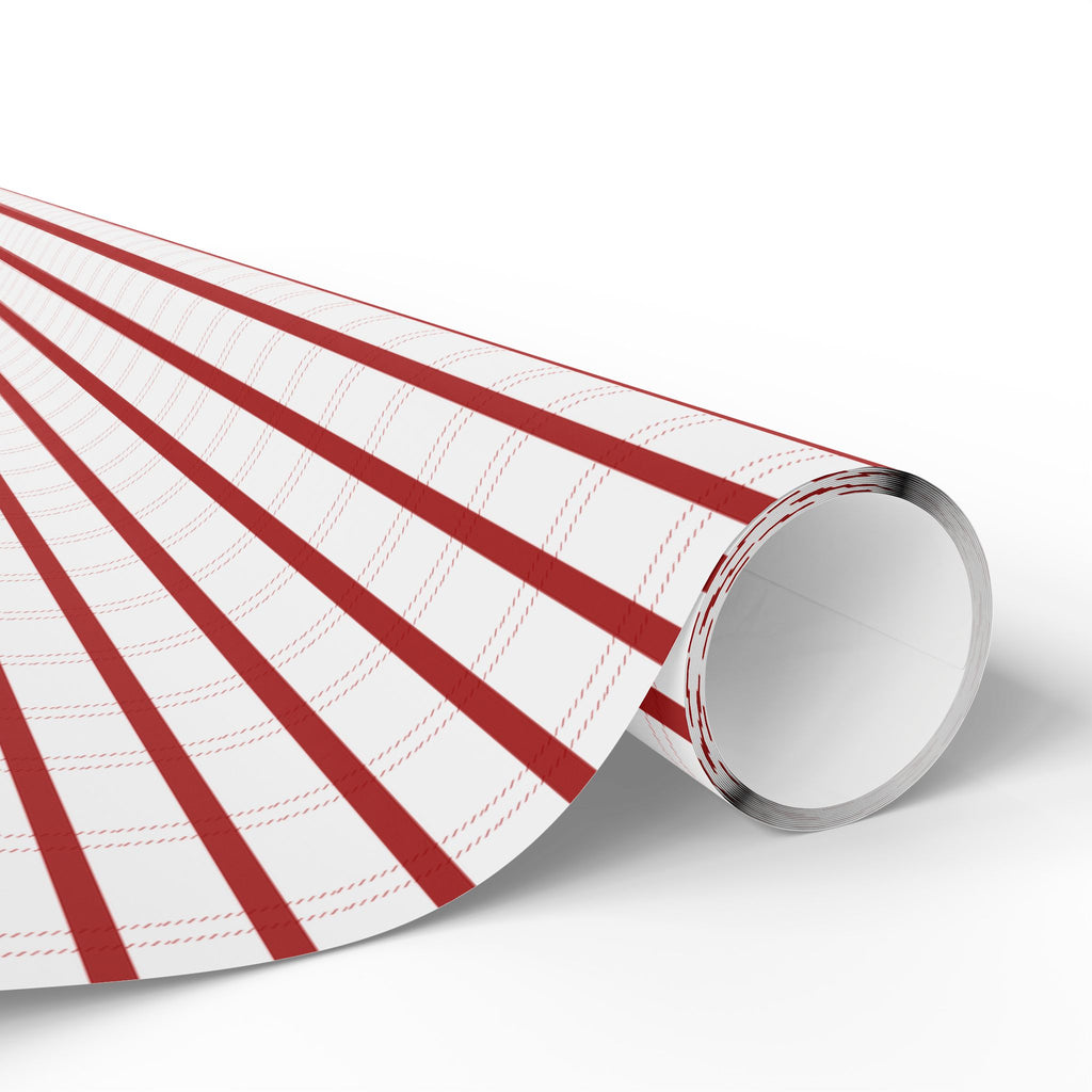 Peppermint Ticking Stripe Wrapping Paper | Red & White Christmas Gift Wrap