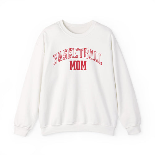 Basketball Mom crewneck sweatshirt in white
