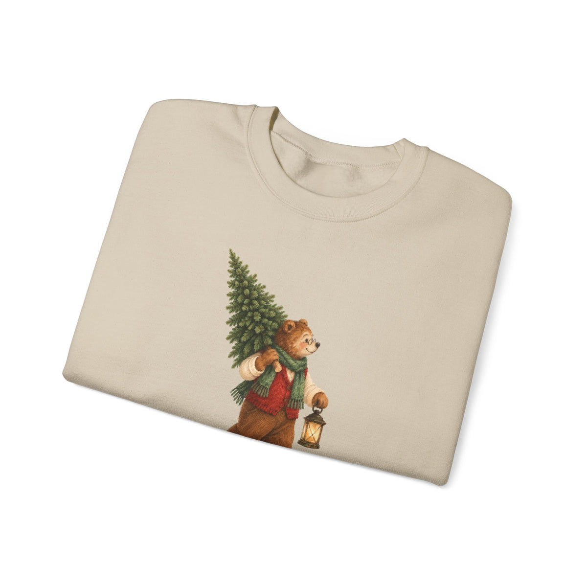 Folded Sand Grandpa Bear sweatshirt