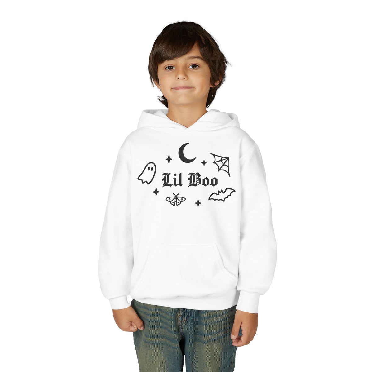 Lil Boo gothic Halloween youth hoodie for kids