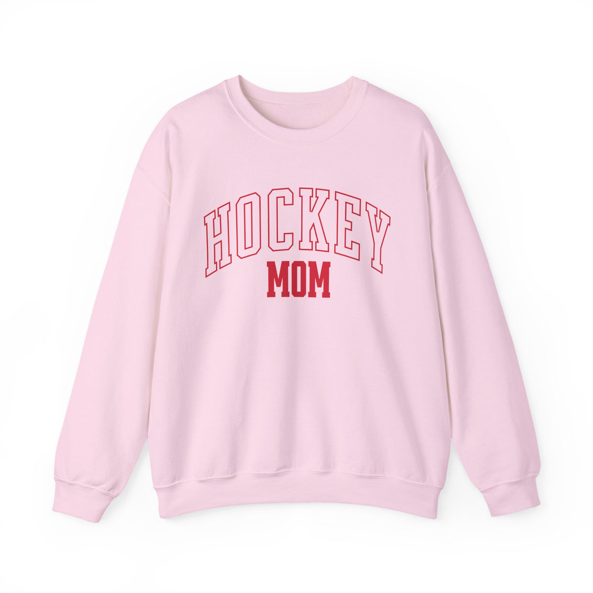 Hockey Mom crewneck sweatshirt in light pink